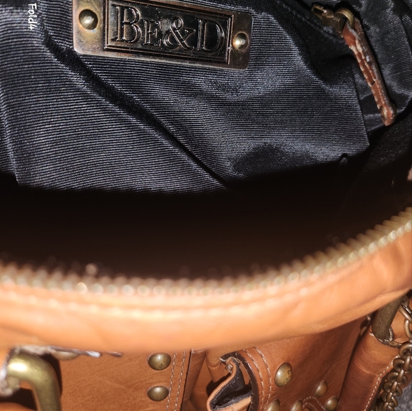 BE&D BROWN LEATHER HANDBAG WITH HANDLES AND CROSS BODY STRAP SUPER CLEAN! - Picture 10 of 16